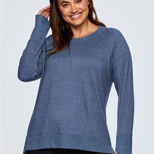 RBX Women's M Blue Everyday Lightweight Trumpet Hem Sweatshirt